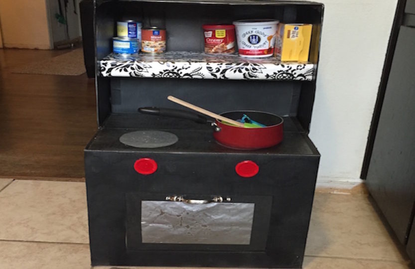 diy cardboard box play kitchen