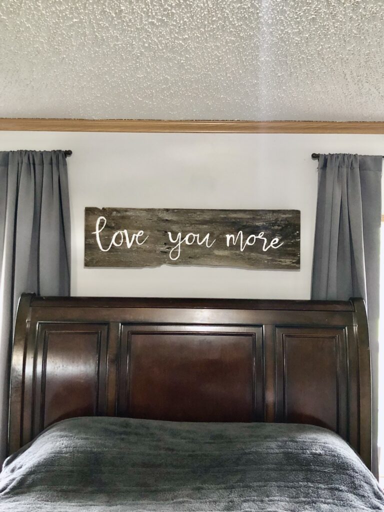 Love you more reclaimed wood sign